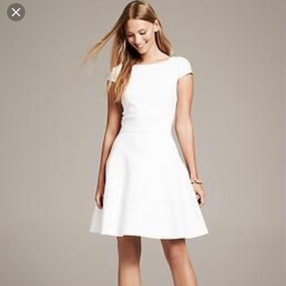 Banana Republic Fit and Flare White Dress
